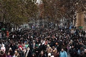 Large Pro-EU Demonstration Int The Streets Of Tbilisi