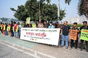 Protest Demanding Urgent Action Plan To Prevent Air Pollution In Dhaka.