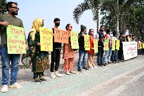 Protest Demanding Urgent Action Plan To Prevent Air Pollution In Dhaka.