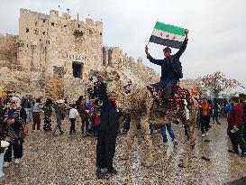 Post-Assad Celebrations At Aleppo Castle - Syria