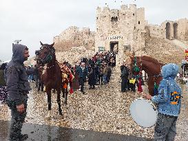 Post-Assad Celebrations At Aleppo Castle - Syria