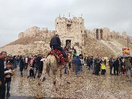 Post-Assad Celebrations At Aleppo Castle - Syria