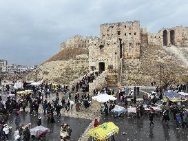 Post-Assad Celebrations At Aleppo Castle - Syria