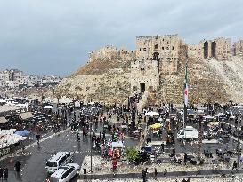 Post-Assad Celebrations At Aleppo Castle - Syria