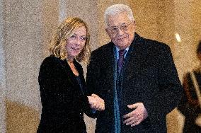 Giorgia Meloni Meets Palestinian President Mahmoud Abbas