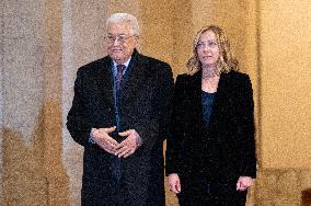 Giorgia Meloni Meets Palestinian President Mahmoud Abbas