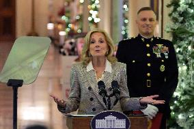 DC: First Lady Jill Biden hold a Marine Corps Reserve Toys for Tots event