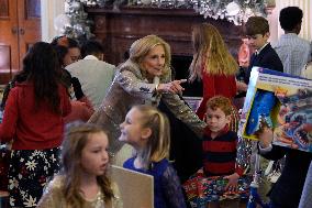 DC: First Lady Jill Biden hold a Marine Corps Reserve Toys for Tots event