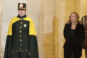 Giorgia Meloni with Argentine President Javier Milei in Rome