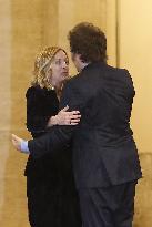 Giorgia Meloni with Argentine President Javier Milei in Rome