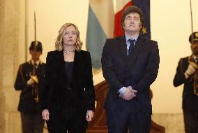 Giorgia Meloni with Argentine President Javier Milei in Rome