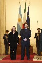 Giorgia Meloni with Argentine President Javier Milei in Rome