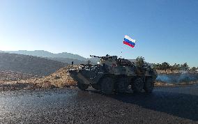 Russian Military Convoy Heads from Damascus to Latakia - Syria