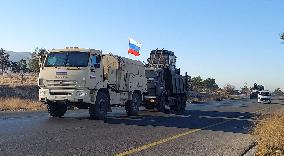 Russian Military Convoy Heads from Damascus to Latakia - Syria