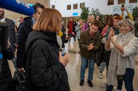 Gisele Pelicot leaves the courtroom in Avignon