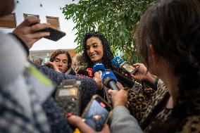 Gisele Pelicot leaves the courtroom in Avignon