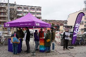 The German Federal Election Campaign For The Early Federal Election 2025 Has Begun, VOLT Party With Information Stand In Munich