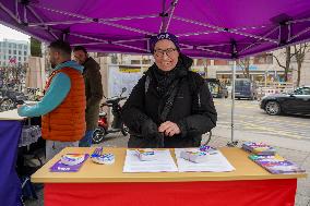 The German Federal Election Campaign For The Early Federal Election 2025 Has Begun, VOLT Party With Information Stand In Munich