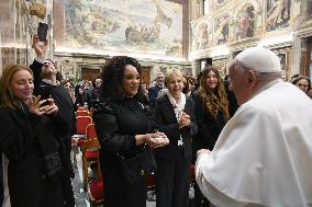 Pope Francis meets participants of Christmas Contest and Christmas Concert