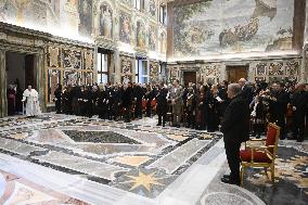 Pope Francis meets participants of Christmas Contest and Christmas Concert