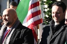 Syrian Flag Raising At Paterson City Hall In Paterson New Jersey