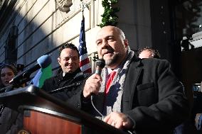 Syrian Flag Raising At Paterson City Hall In Paterson New Jersey