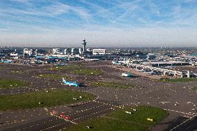 Aerial View Of Amsterdam Schiphol Airport