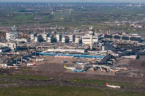 Aerial View Of Amsterdam Schiphol Airport