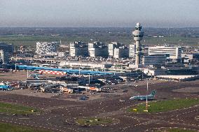 Aerial View Of Amsterdam Schiphol Airport