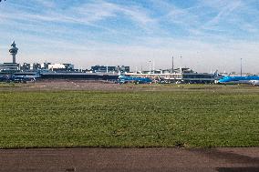 Aerial View Of Amsterdam Schiphol Airport