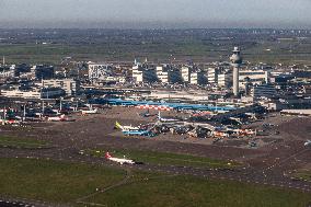 Aerial View Of Amsterdam Schiphol Airport