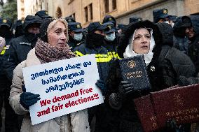 Day Of Election And Protest In Tbilisi