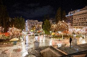 Christmas Decoration In Syntagma Square