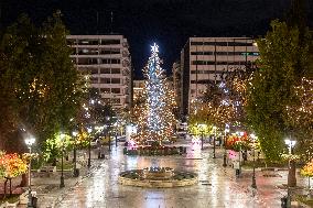 Christmas Decoration In Syntagma Square