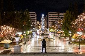 Christmas Decoration In Syntagma Square