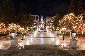 Christmas Decoration In Syntagma Square