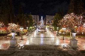 Christmas Decoration In Syntagma Square