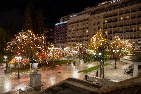 Christmas Decoration In Syntagma Square