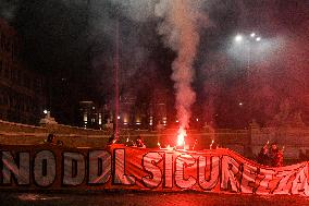 Demonstration In Rome Against The Security Bill