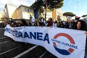 Demonstration In Rome Against The Security Bill