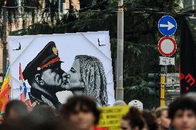 Demonstration In Rome Against The Security Bill