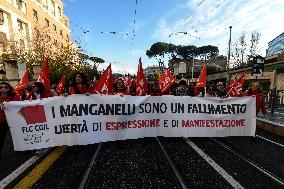 Demonstration In Rome Against The Security Bill