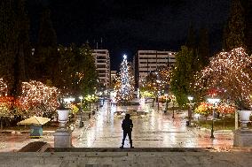 Christmas Decoration In Syntagma Square