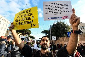 Demonstration In Rome Against The Security Bill