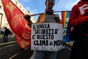 Demonstration In Rome Against The Security Bill