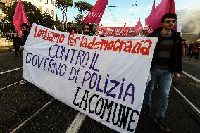 Demonstration In Rome Against The Security Bill