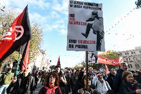 Demonstration In Rome Against The Security Bill