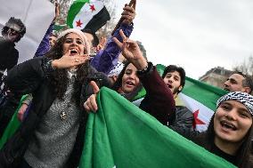 Syrian diaspora celebrates the victory of the Syrian Revolution in Paris FA