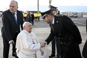 Departure of Pope Francis from Rome to Ajaccio - Italy