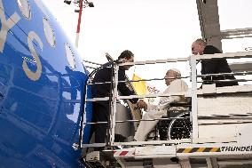 Departure of Pope Francis from Rome to Ajaccio - Italy